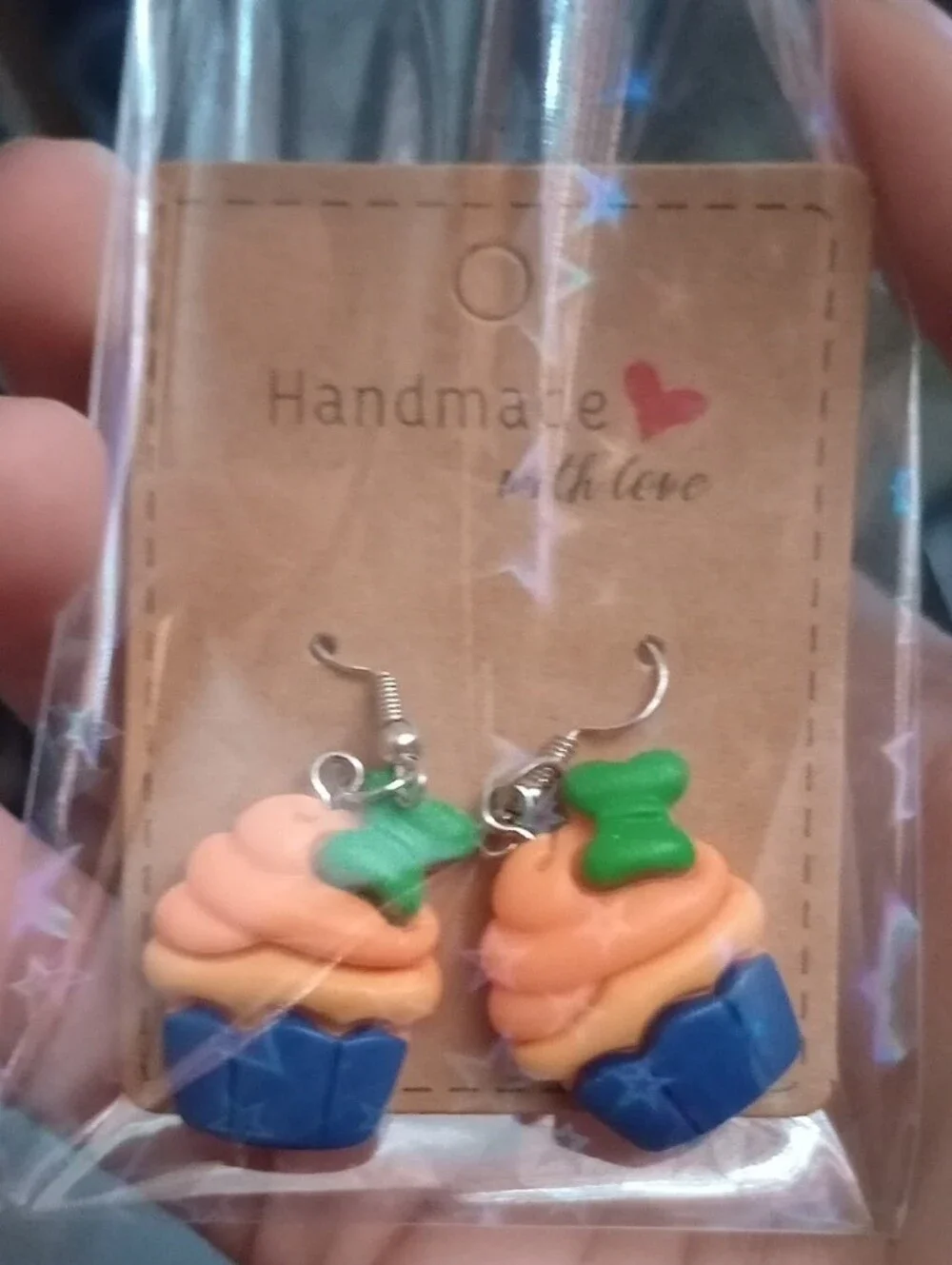 $8 Each Or Bundle 5/$20 Handmade Kids Disney Inspired Orange Cupcake Earrings